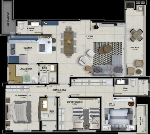 Imagem Apartamento com 3 Quartos à Venda, 173 m² em Pio Corrêa - Criciúma