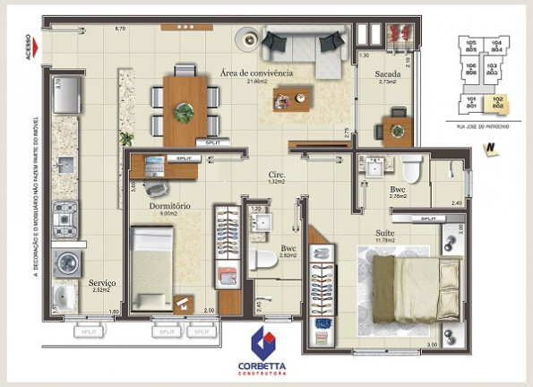 Imagem Apartamento com 2 Quartos à Venda, 69 m² em Centro - Criciúma Imagem Apartamento com 2 Quartos à Venda, 69 m² em Centro - Criciúma