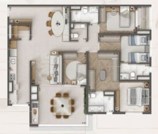 Apartamento com 4 Quartos à Venda, 127 m²em Vila Paulicéia - São Paulo