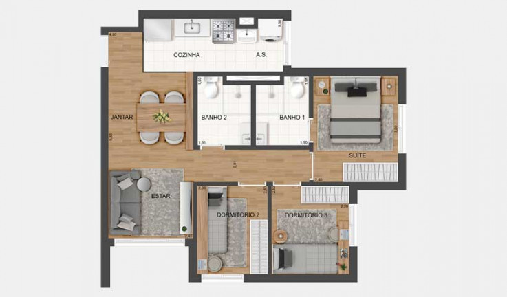Imagem Apartamento com 3 Quartos à Venda, 53 m² em Socorro - São Paulo