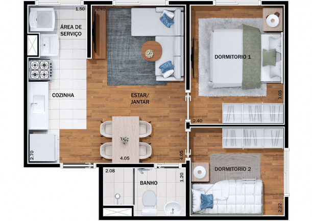 Imagem Apartamento com 2 Quartos à Venda, 37 m²em Parque Alves de Lima - São Paulo