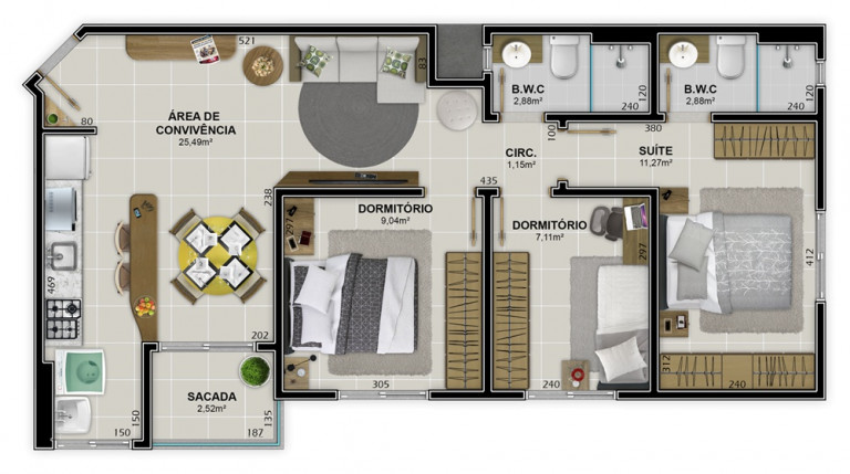Imagem Apartamento com 3 Quartos à Venda, 86 m² em Próspera - Criciúma Imagem Apartamento com 3 Quartos à Venda, 86 m² em Próspera - Criciúma
