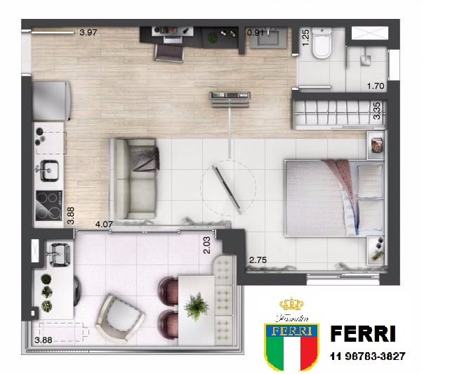 Imagem Apartamento com 1 Quarto à Venda, 41 m²em Cidade Monções - São Paulo