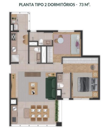 Imagem Apartamento com 2 Quartos à Venda, 73 m² em Brooklin Paulista - São Paulo