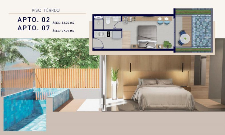 Imagem Apartamento com 1 Quarto à Venda, 21 m² em Porto de Galinhas - Ipojuca