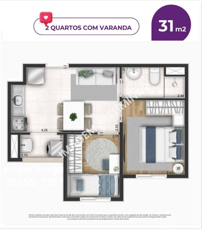 Imagem Apartamento com 2 Quartos à Venda, 34 m² em Vila Zelina - São Paulo