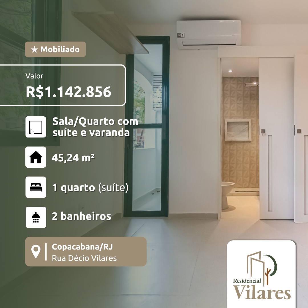 Imagem Apartamento com 1 Quarto à Venda, 33 m²em Copacabana - Rio de Janeiro