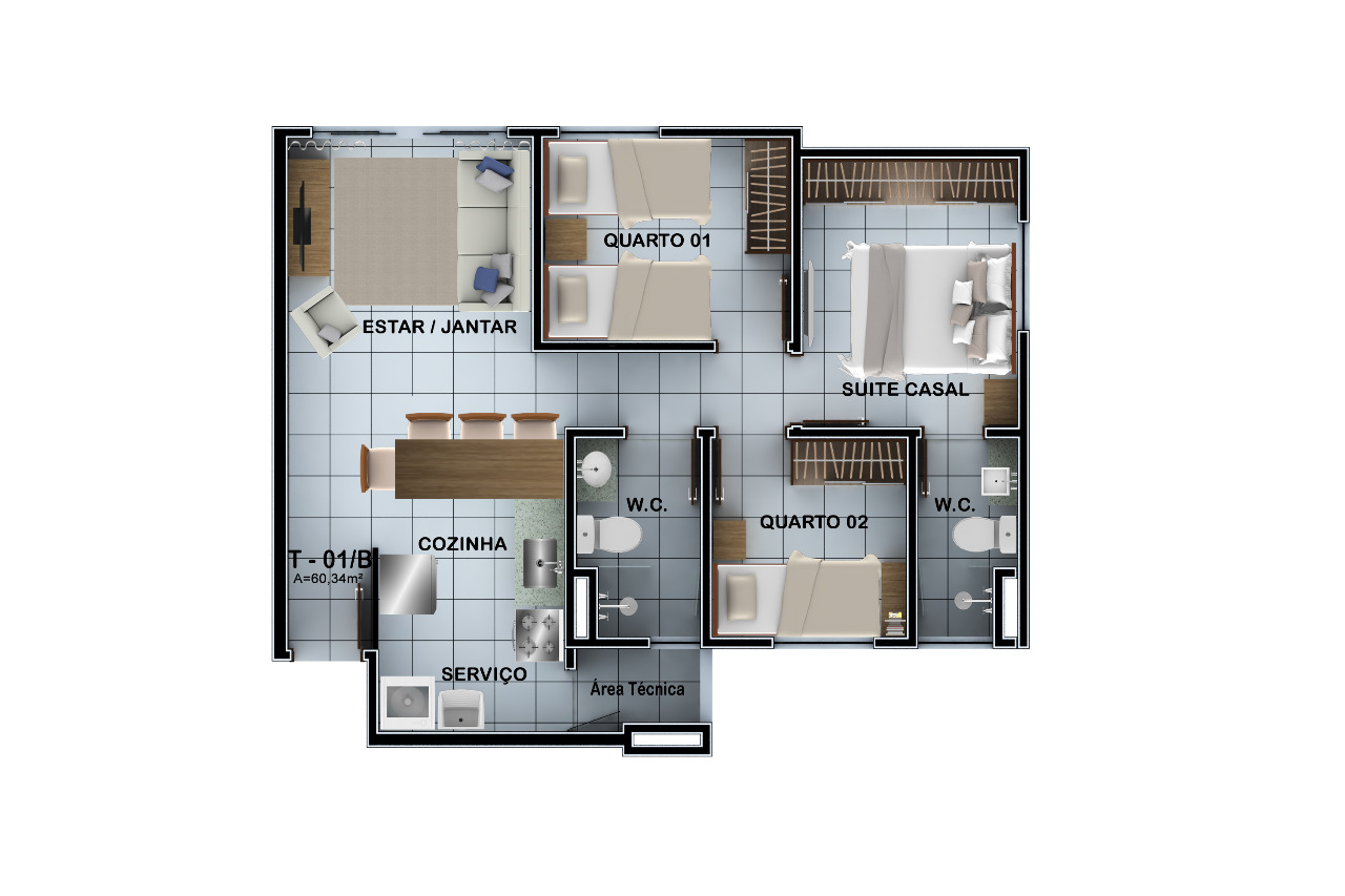 Imagem Apartamento com 3 Quartos à Venda, 66 m²em Cidade Jardim - Teresina