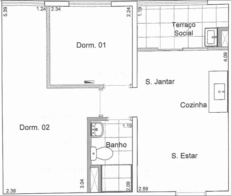 Imagem Apartamento com 2 Quartos à Venda, 39 m²em Vila Moinho Velho - São Paulo