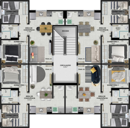 Imagem Apartamento com 2 Quartos à Venda, 46 m²em São Defende - Criciúma Imagem Apartamento com 2 Quartos à Venda, 46 m²em São Defende - Criciúma
