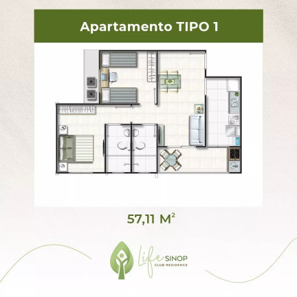 Imagem Apartamento com 1 Quarto à Venda,  em Residencial Florença - Sinop