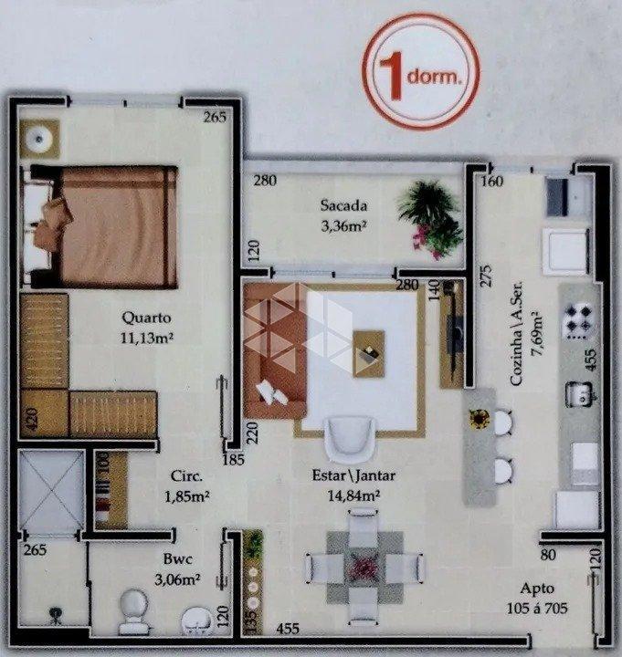 Imagem Apartamento com 1 Quarto à Venda, 48 m² em Fazenda Santo Antônio - São José Imagem Apartamento com 1 Quarto à Venda, 48 m² em Fazenda Santo Antônio - São José
