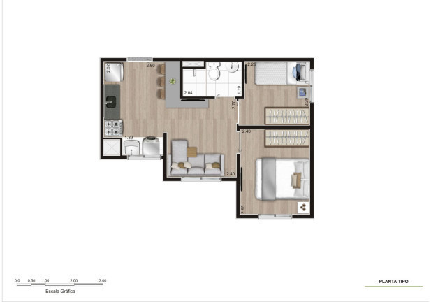 Imagem Apartamento com 2 Quartos à Venda, 35 m²em Parque Vitória - São Paulo