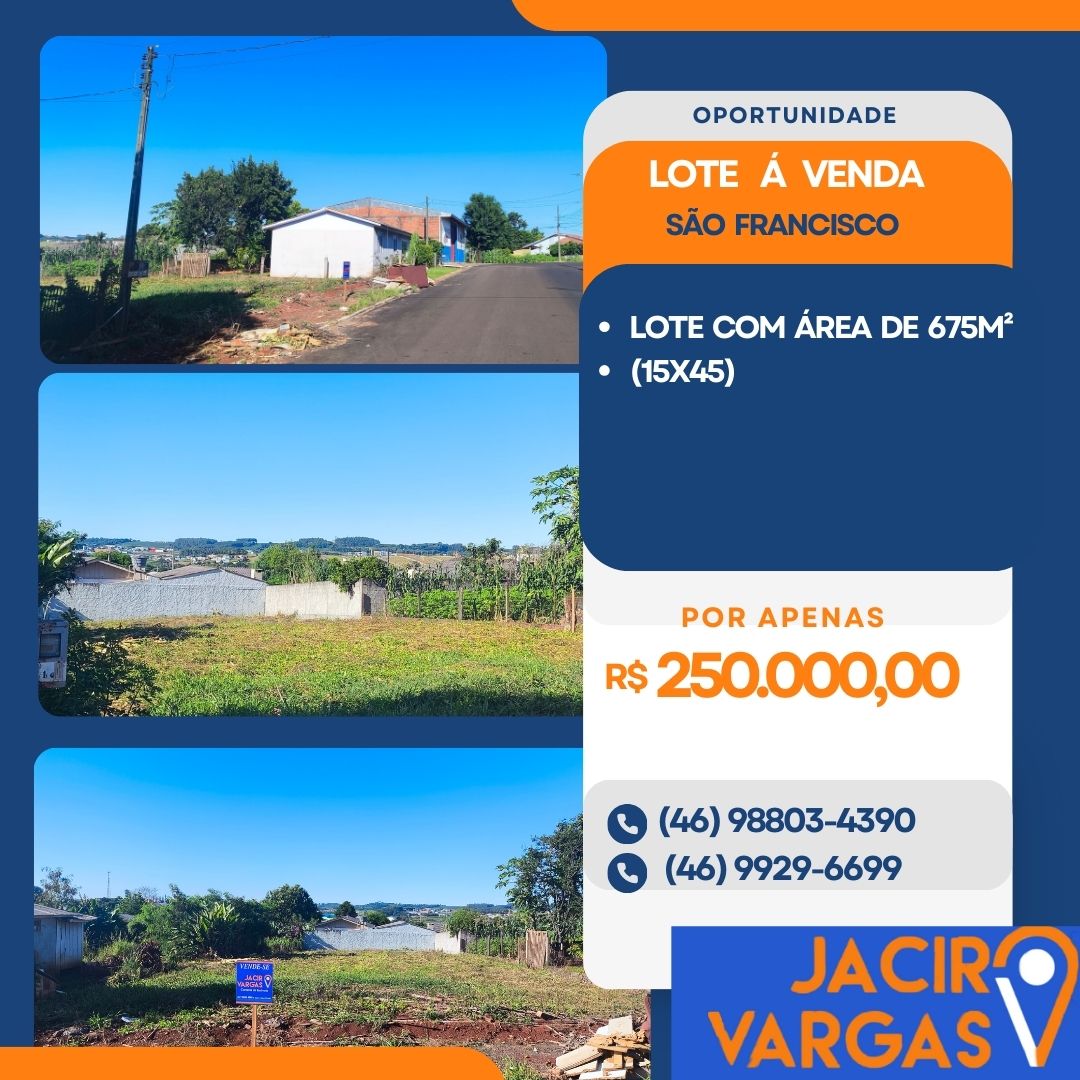 Terreno à Venda, 675 m²em São Francisco - Ampére