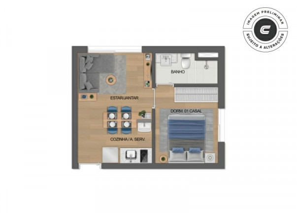 Imagem Apartamento com 2 Quartos à Venda, 37 m² em República - São Paulo