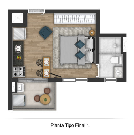 Imagem Studio com 1 Quarto à Venda, 24 m² em Centro - Osasco