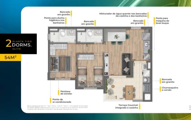 Imagem Apartamento com 2 Quartos à Venda, 54 m²em Vila Prudente - São Paulo