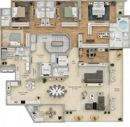 Imagem Apartamento com 4 Quartos à Venda, 280 m² em Cruzeiro Do Sul - Criciúma Imagem Apartamento com 4 Quartos à Venda, 280 m² em Cruzeiro Do Sul - Criciúma
