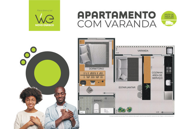 Imagem Apartamento com 1 Quarto à Venda, 33 m²em Novo Osasco - Osasco