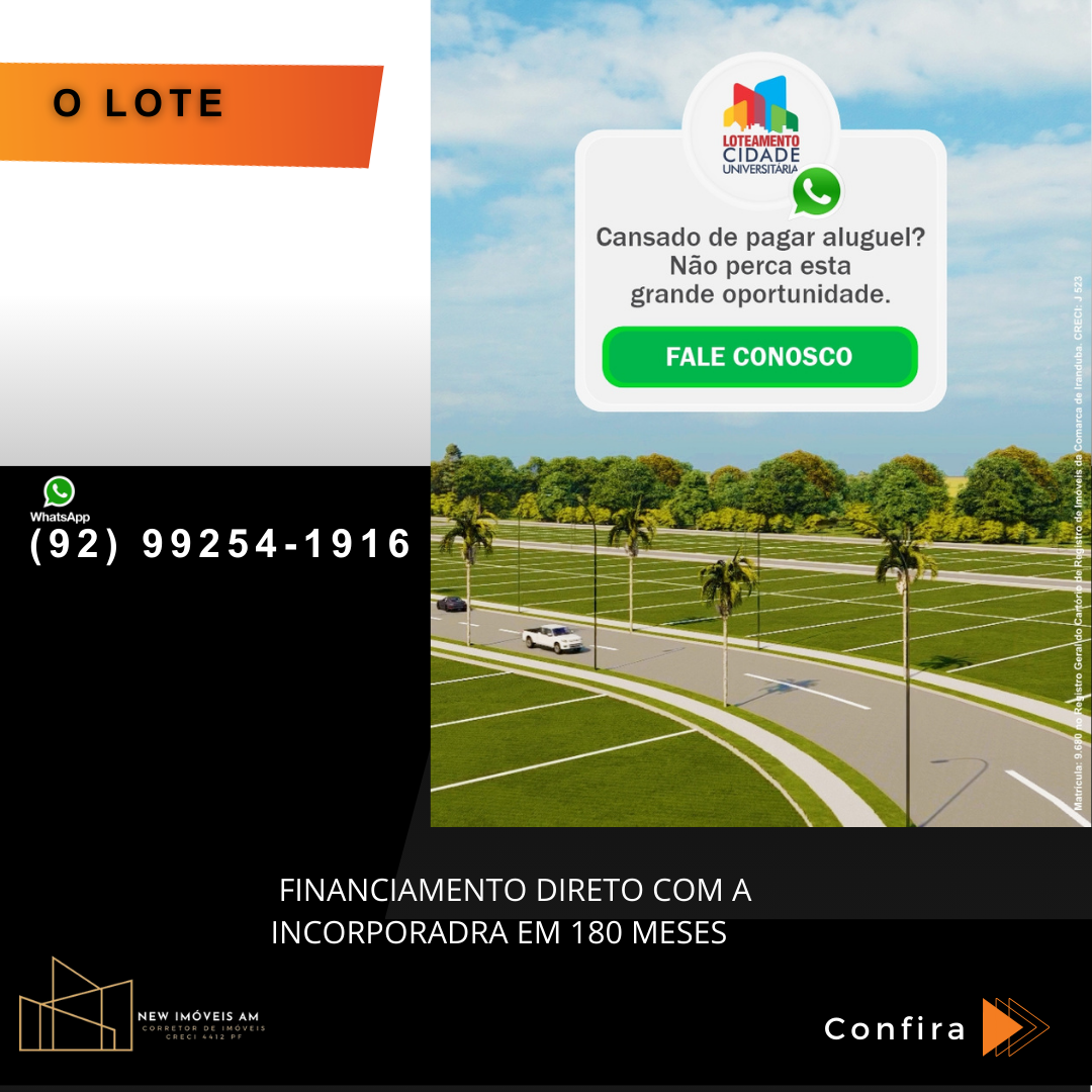 Imagem Terreno à Venda, 250 m²em Paricatuba - Iranduba Imagem Terreno à Venda, 250 m²em Paricatuba - Iranduba