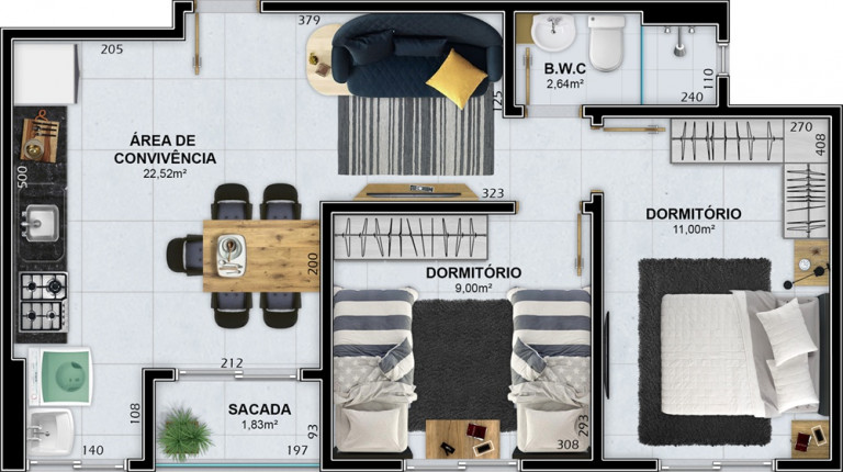 Imagem Apartamento com 2 Quartos à Venda, 53 m² em Rio Maina - Criciúma Imagem Apartamento com 2 Quartos à Venda, 53 m² em Rio Maina - Criciúma