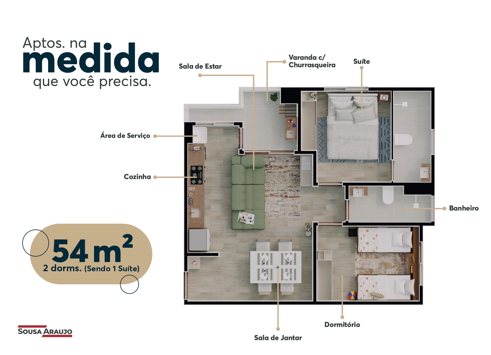 Imagem Apartamento com 2 Quartos à Venda, 54 m² em Vila Cintra - Mogi das Cruzes