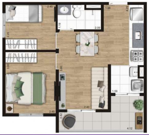 Imagem Apartamento com 2 Quartos à Venda, 37 m² em Vila Campestre - São Paulo