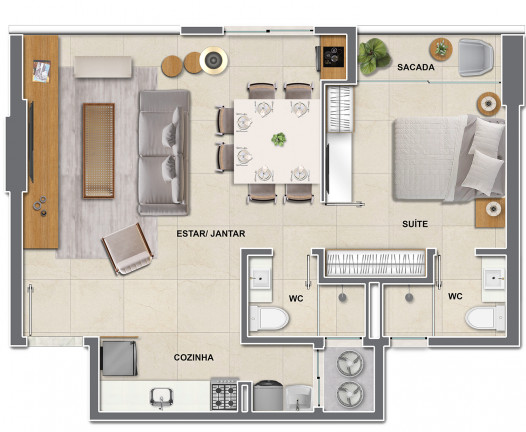 Imagem Apartamento com 2 Quartos à Venda, 55 m² em Cocó - Fortaleza