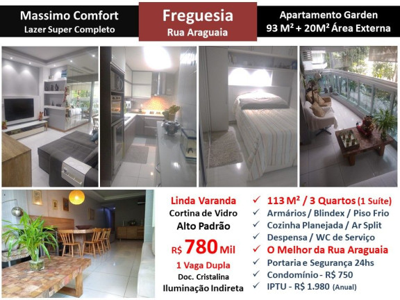 Imagem Apartamento com 3 Quartos à Venda, 113 m² em Freguesia (Jacarepaguá) - Rio de Janeiro