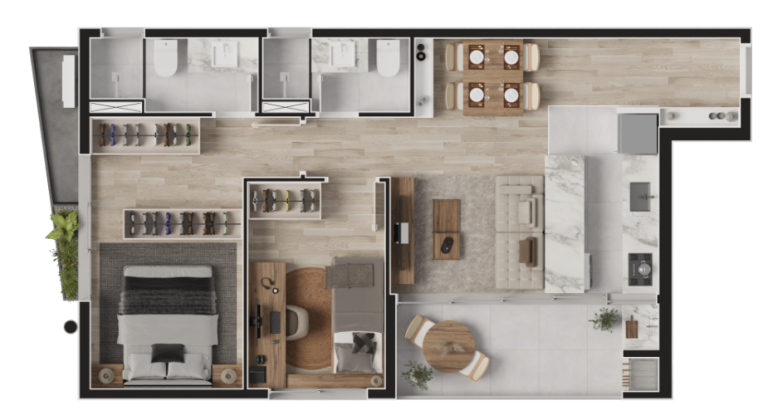 Imagem Apartamento com 2 Quartos à Venda, 63 m² em Batel - Curitiba