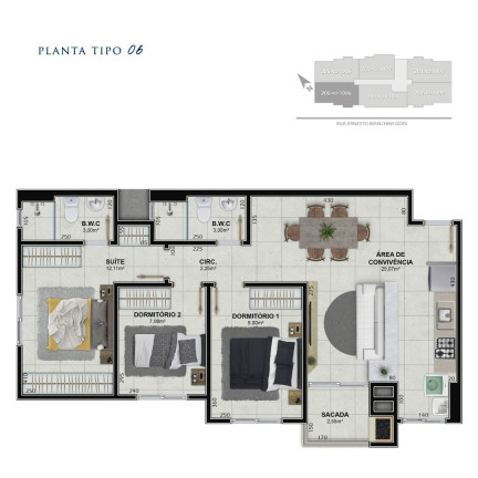 Imagem Apartamento com 3 Quartos à Venda, 78 m² em Próspera - Criciúma