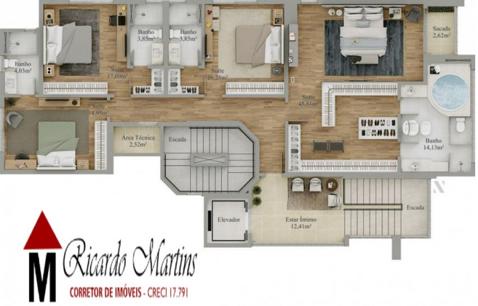 Imagem Apartamento com 4 Quartos à Venda, 280 m² em Cruzeiro Do Sul - Criciúma Imagem Apartamento com 4 Quartos à Venda, 280 m² em Cruzeiro Do Sul - Criciúma