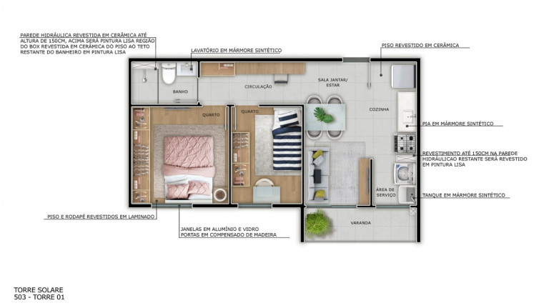 Apartamento com 2 Quartos à Venda, 37 m² em Mondubim - Fortaleza