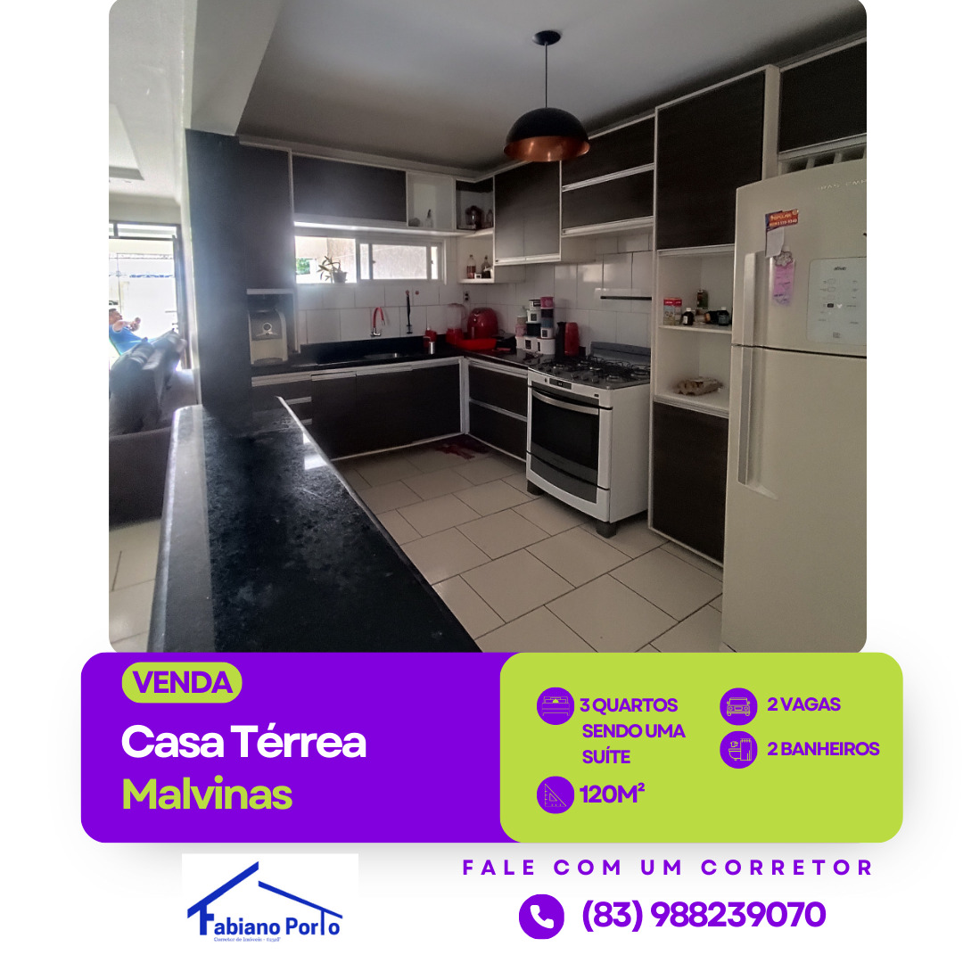 Imagem Casa com 3 Quartos à Venda, 120 m²em Malvinas - Campina Grande