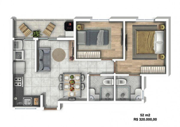 Imagem Apartamento com 2 Quartos à Venda,  em Vila Aricanduva - São Paulo