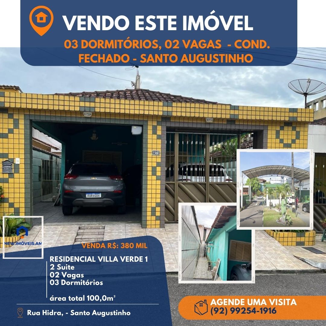 Imagem Casa com 3 Quartos à Venda, 100 m²em Santo Agostinho - Manaus