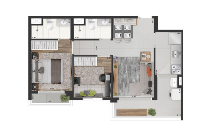 Imagem Apartamento com 2 Quartos à Venda, 52 m² em Indianópolis - São Paulo