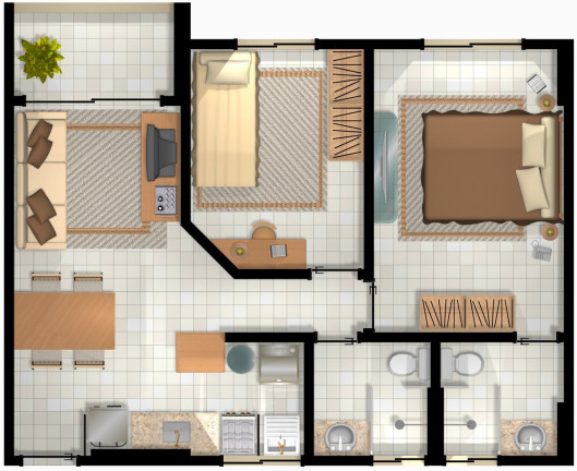 Imagem Apartamento com 2 Quartos à Venda, 56 m² em Ponta Negra - Natal