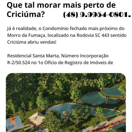 Imagem Terreno em Condomínio à Venda, em Demboski - Içara Imagem Terreno em Condomínio à Venda, em Demboski - Içara