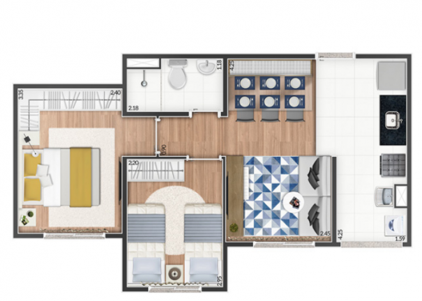 Imagem Apartamento com 2 Quartos à Venda, 42 m² em Vila Nova Cintra - Mogi das Cruzes