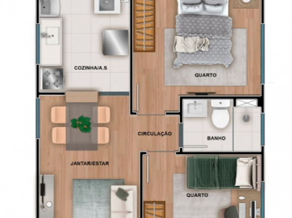 Imagem Apartamento com 2 Quartos à Venda, 44 m² em Centro - Nova Iguaçu