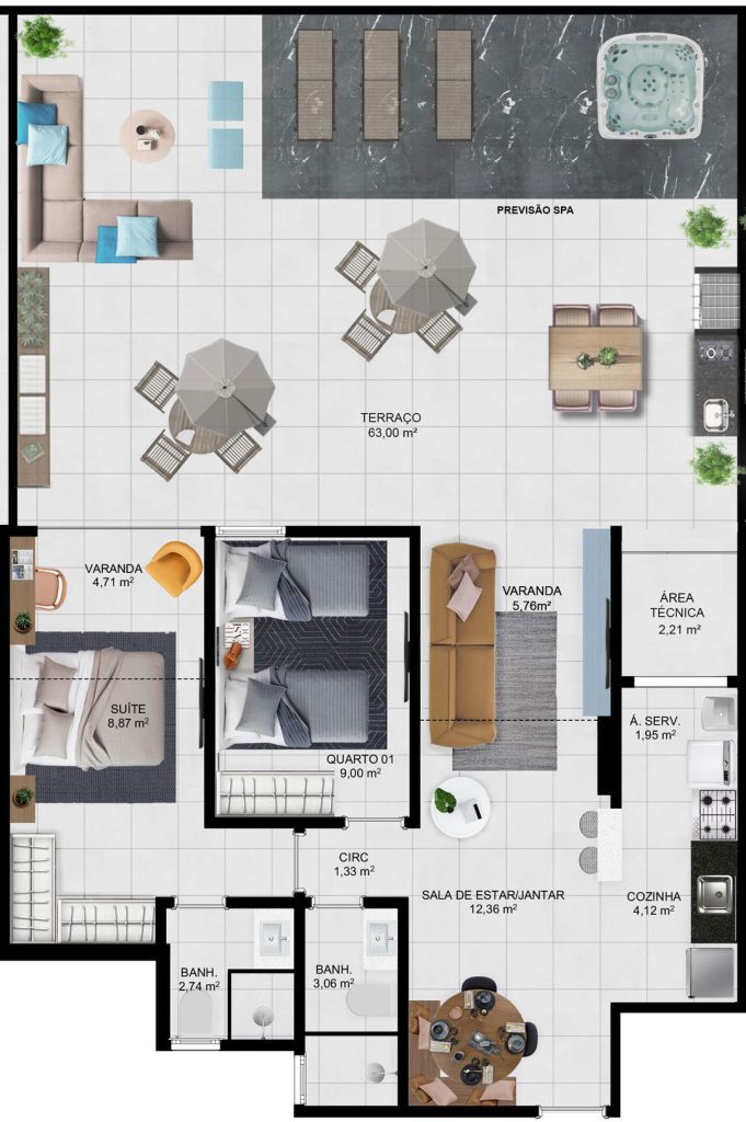 Imagem Apartamento com 2 Quartos à Venda, 60 m² em Interlagos - Vila Velha