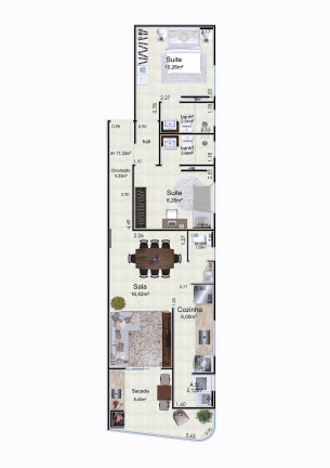 Imagem Apartamento com 2 Quartos à Venda, 61 m² em Caiçara - Praia Grande