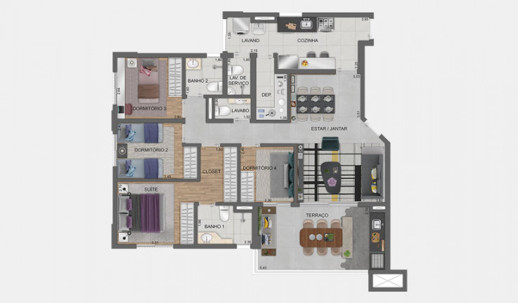Imagem Apartamento com 4 Quartos à Venda, 132 m² em City América - São Paulo Imagem Apartamento com 4 Quartos à Venda, 132 m² em City América - São Paulo