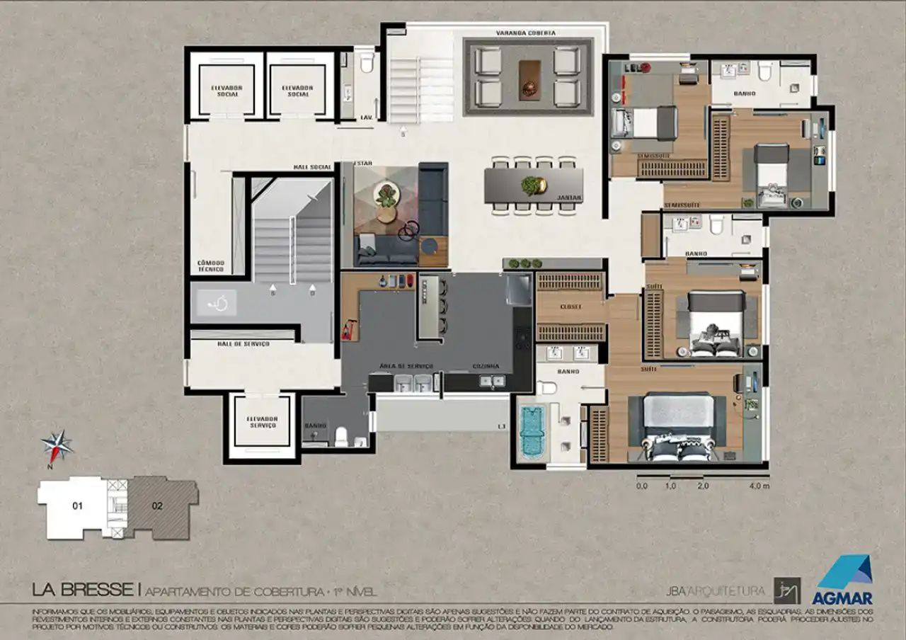 Imagem Apartamento com 4 Quartos à Venda, 174 m²em Vila da Serra - Nova Lima