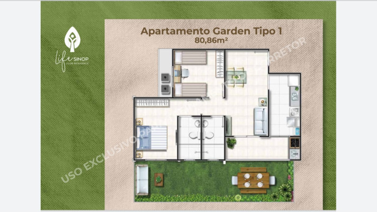 Imagem Apartamento com 1 Quarto à Venda,  em Residencial Florença - Sinop