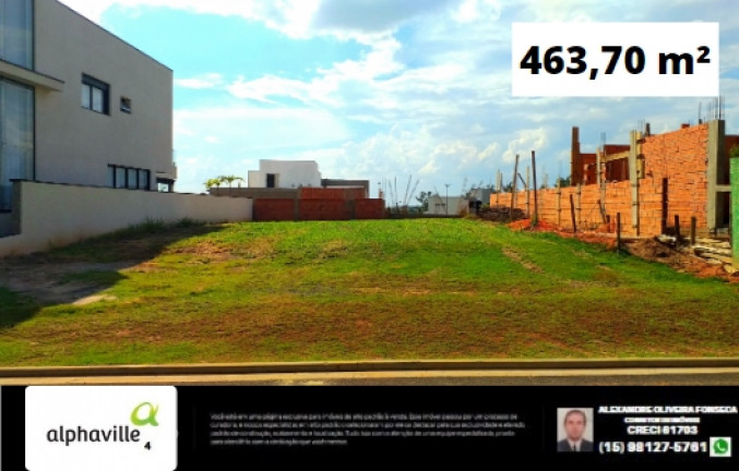 Terreno em Condomínio à Venda, 463 m² em Alphaville Nova Esplanada - Votorantim