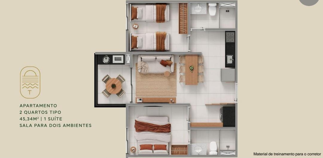 Imagem Studio com 1 Quarto à Venda, 25 m² em Praia dos Carneiros - Tamandaré Imagem Studio com 1 Quarto à Venda, 25 m² em Praia dos Carneiros - Tamandaré