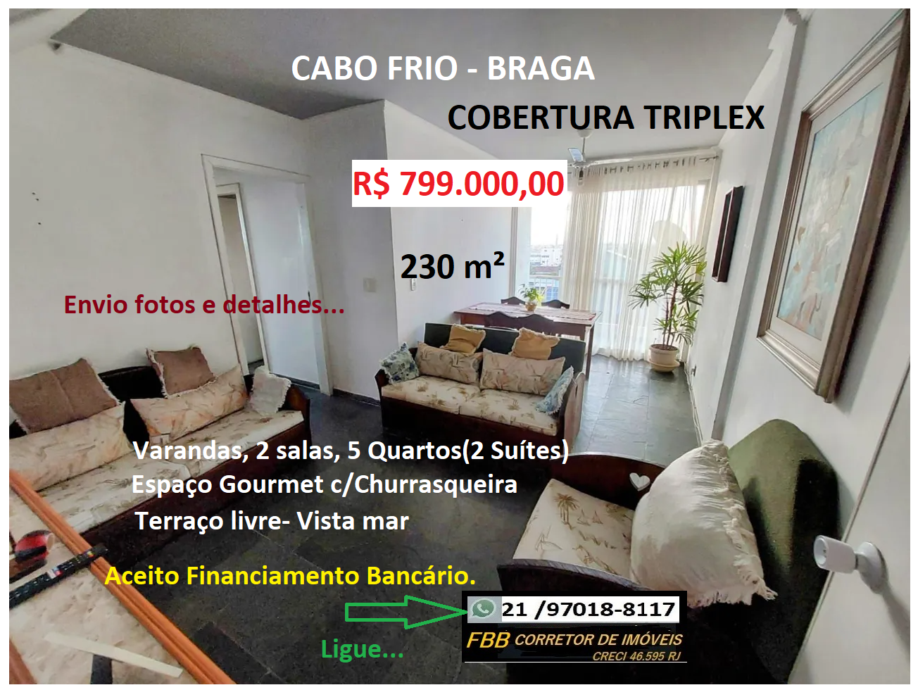 Imagem Cobertura com 5 Quartos à Venda, 230 m² em Braga - Cabo Frio Imagem Cobertura com 5 Quartos à Venda, 230 m² em Braga - Cabo Frio