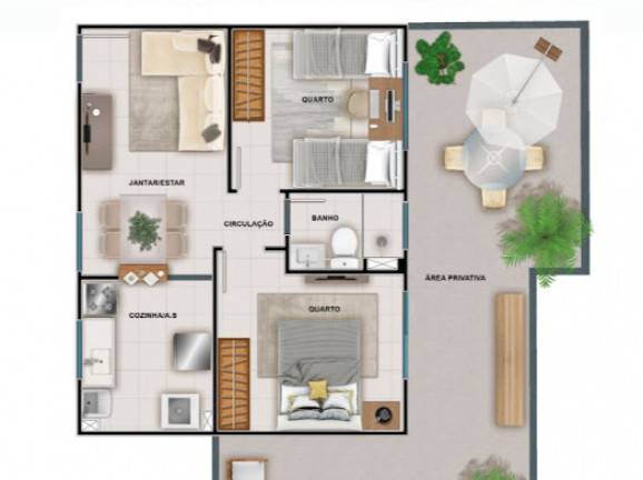 Imagem Apartamento com 2 Quartos à Venda, 44 m² em Centro - Nova Iguaçu
